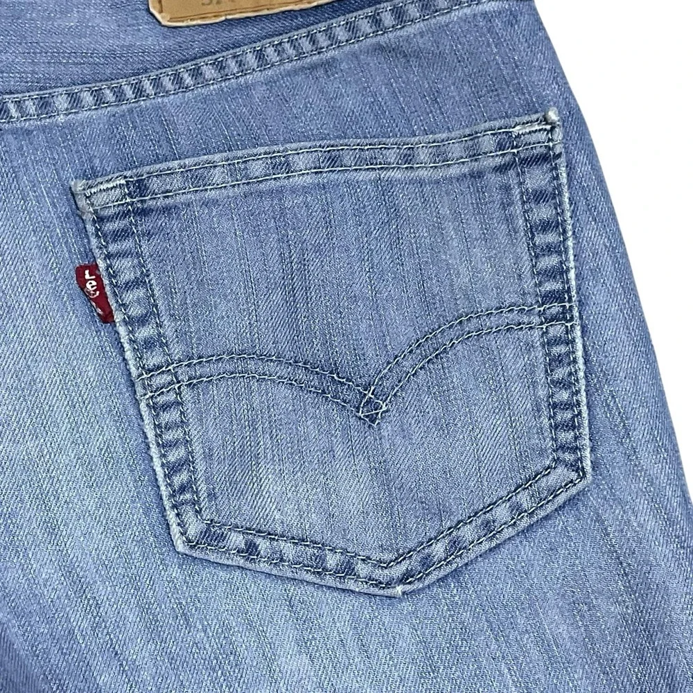 Levis 511 Jeans Slim Fit Medium Wash‎ Stretch Denim Mens 34x34 Blue Distressed